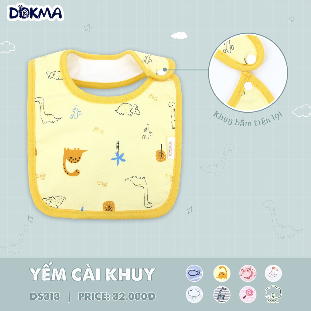 Yếm Vải Cotton Dokma Cúc Bấm Nhiều Hình Dễ Thương, Đáng Yêu