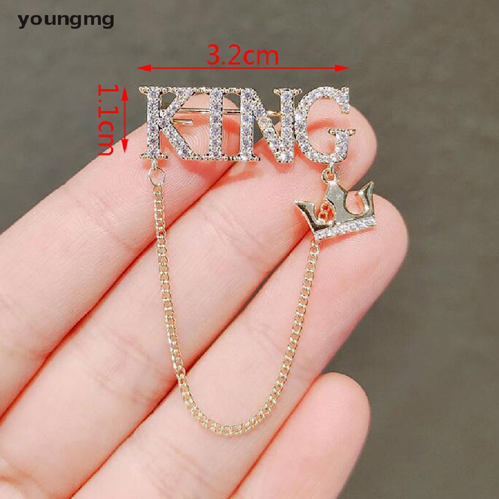 Ghim Cài Áo Hình Chữ King / Sweater / Trái Tim Đính Ngọc Trai Thời Trang Cho Nam Và Nữ