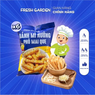 Set 6 Gói Snack Bánh Mì Nướng Phô Mai Que FRESH GARDEN Giòn Xốp Béo Thơm Phô Mai Siêu Cuốn Gói 52g