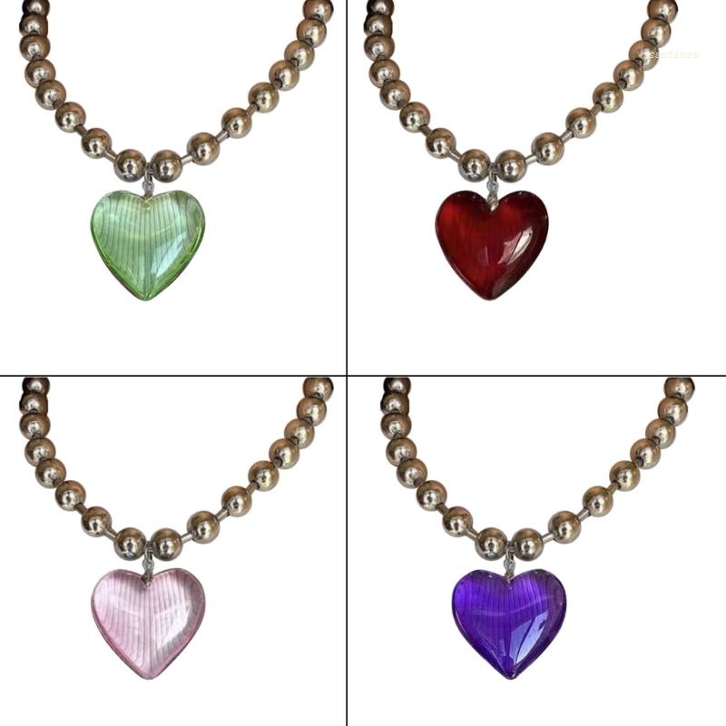 Vòng Cổ Choker Mặt Trái Tim Lớn Phong Cách Punk