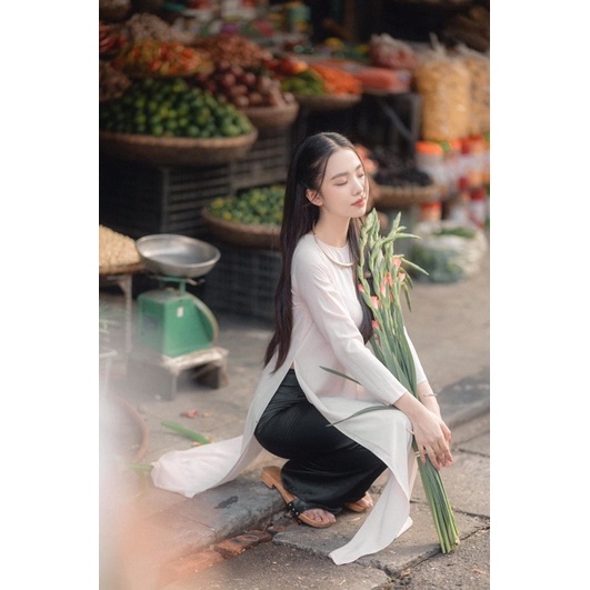 Set áo dài dáng suông kèm quần