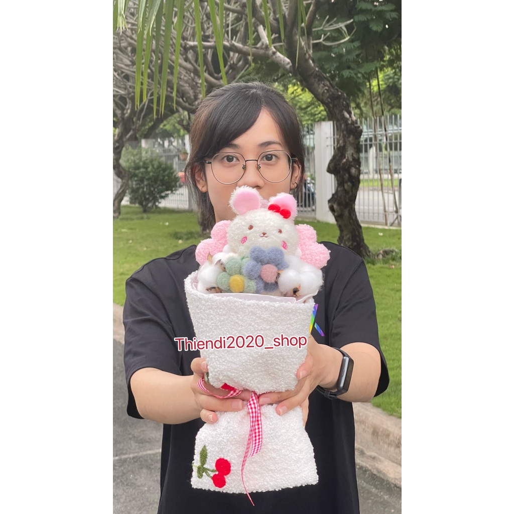 TDGB_Quà tặng bó hoa thú nhồi bông xinh xắn quà tặng dịp sinh nhật, 8/3, nOEL, Valentine ...