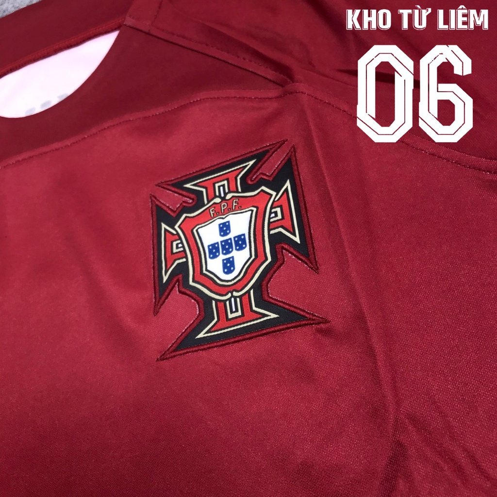 Đồ đá banh - bộ quần áo đá bóng nam đội tuyển Bồ Đào Nha 2 màu xanh đỏ chất vải fex thái cao cấp
