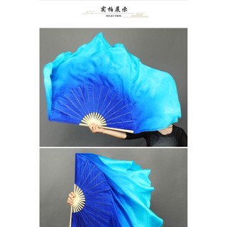 Quạt Múa Lụa Hai Mặt Màu Gradient Phong Cách Trung Hoa