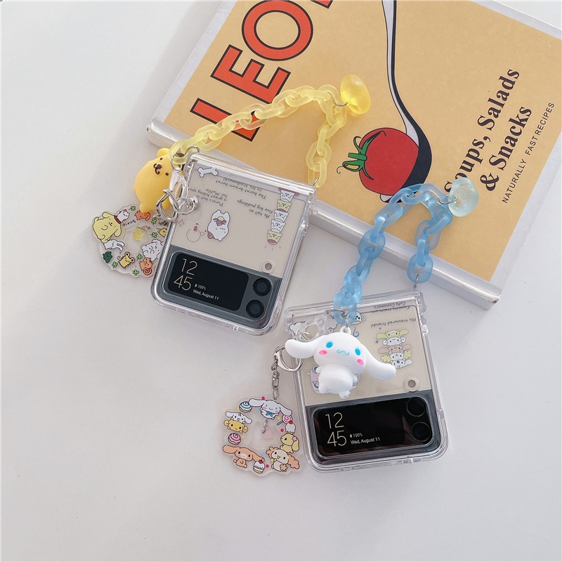 Ốp Điện Thoại Hình Sanrio Cinnamoroll Melody Pochacco Hoạt Hình 3D Dễ Thương Cho Samsung Galaxy Z Flip 4 Z Flip 3 Z Flip 4 Zlip