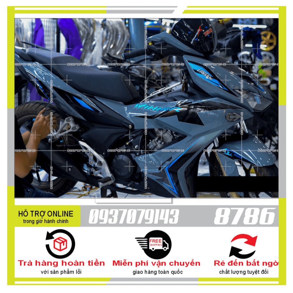 TEM RỜI WINNER X DÁN XE XÁM XI MĂNG 8786 -