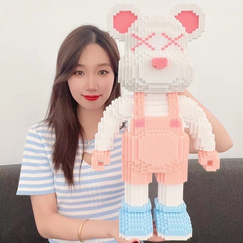 le.go Đồ Chơi Lắp Ráp Gấu bearbrick Size Đại 55cm Bảng Màu Mới (Tặng kèm búa),Đồ chơi lắp ráp thông minh,xếp hình gấu