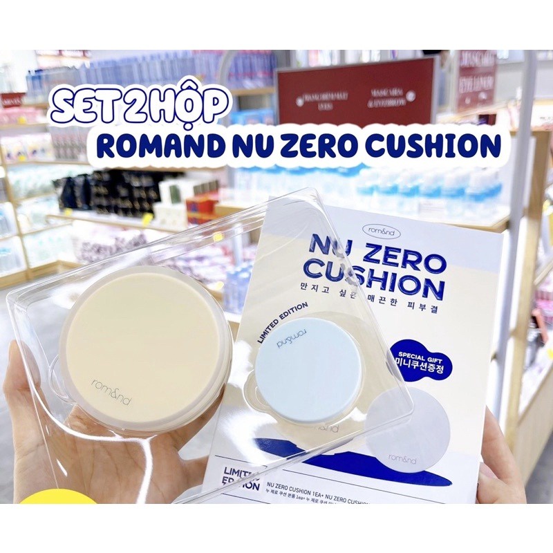 [Set 2 Hộp] Phấn Nước Che Phủ Hoàn Hảo, Mỏng Nhẹ Tự Nhiên Romand Milk Grocery Nu Zero Cushion Mini