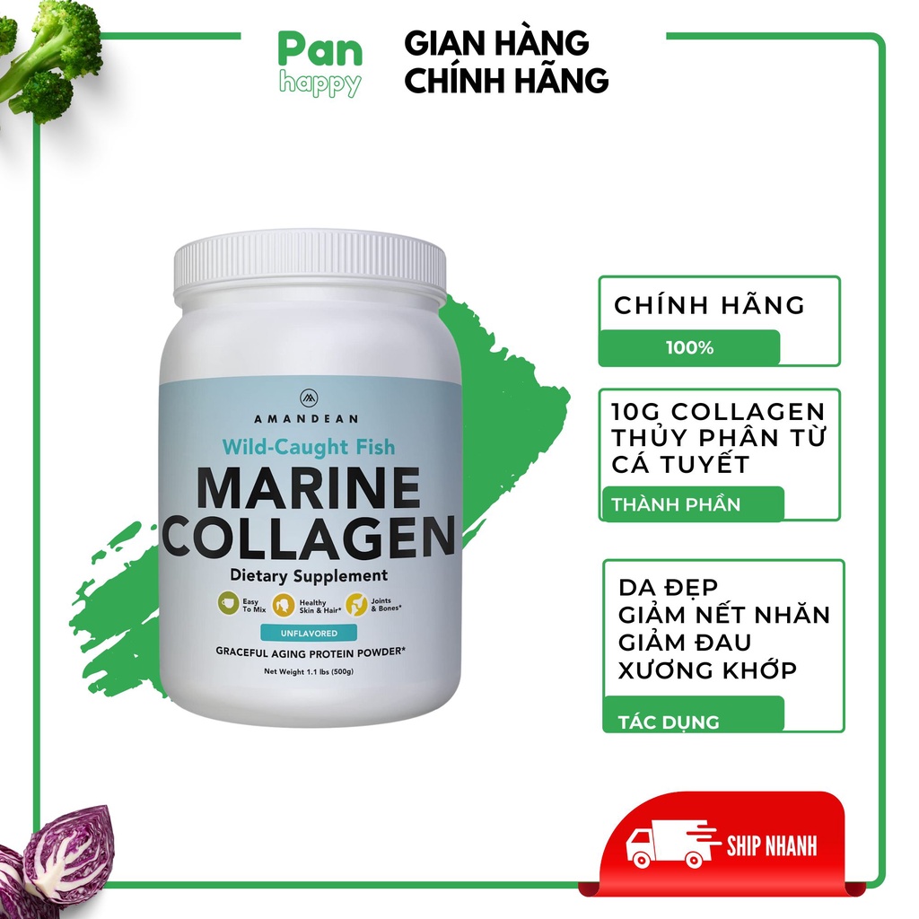 Collagen thủy phân từ cá tuyết cao cấp Mỹ Amadean Marine Collagen 500g