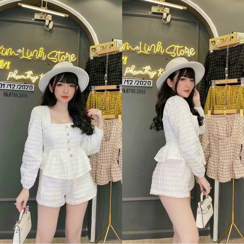 Sét Peplum Cổ Vuông Tapta Bigsize Quỳnh Anh Từ 50kg Đến 100kg (M/L/XL/XXL)