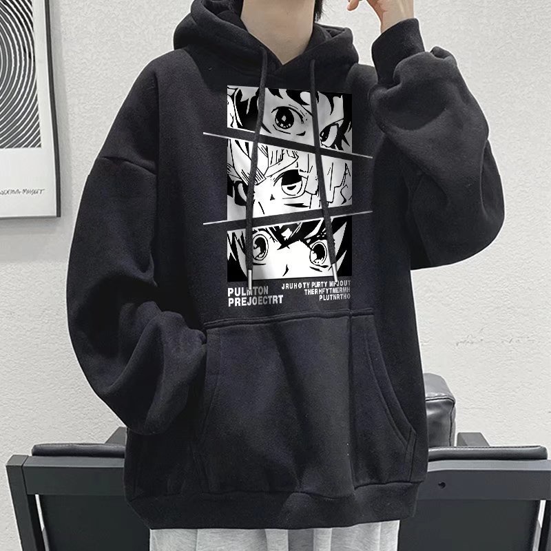 Áo khoác hoodie nam nữ in hình anime form rộng phong cách hàn quốc