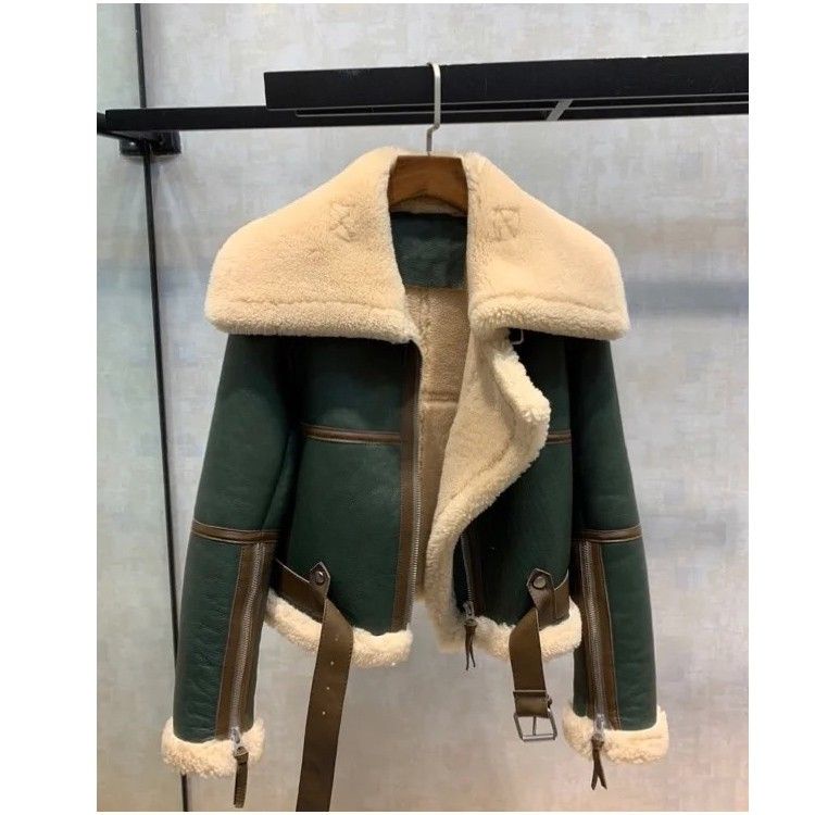 Áo Khoác Lái Xe Mô Tô Mùa Đông 2022 Bằng Lông Cashmere Dày Dặn Cỡ Lớn Phong Cách Mới Cho Nữ