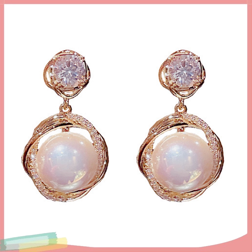 Đôi Khuyên Tai ĐíNh Kim Cương NgọC Trai Giả ThờI Trang Cho Nữ