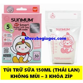 Mẫu mới Hộp 50 túi trữ sữa Sunmum 150ml Sản xuất tại Thái Lan