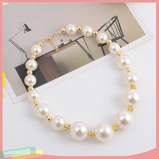 Vòng cổ hợp kim trang trí ngọc trai đính đá xinh xắn cho nữ