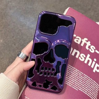 Ốp Điện Thoại TPU Mạ Điện Hình Đầu Lâu Bảo Vệ Cho iPhone 14 14Plus 13Pro 11 12Pro Max