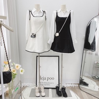 Set S13 sơ mi kèm váy yếm