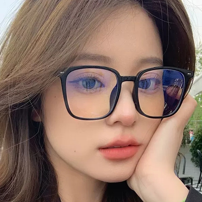 Kính Mát Gọng Vuông Màu Đen Chống Ánh Sáng Xanh Thời Trang Cho Nam COD