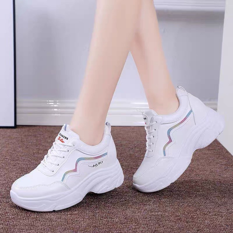 Giày Thể Thao Nữ Độn Đế Vạch Sóng K.O - Giày Nữ R8