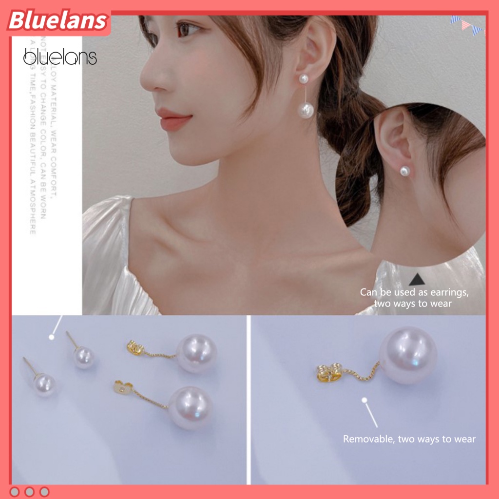 1 Đôi Bông Tai Dài Đính Ngọc Trai Giả Thời Trang Dành Cho Nữ