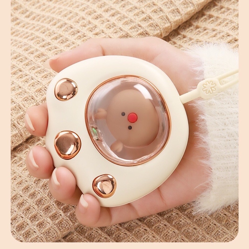 Máy sưởi ấm mini cầm tay đa năng hình chân mèo Pin sạc 2400Mah 4 tiếng sử dụng - Máy massage sưởi ấm tay nhỏ gọn