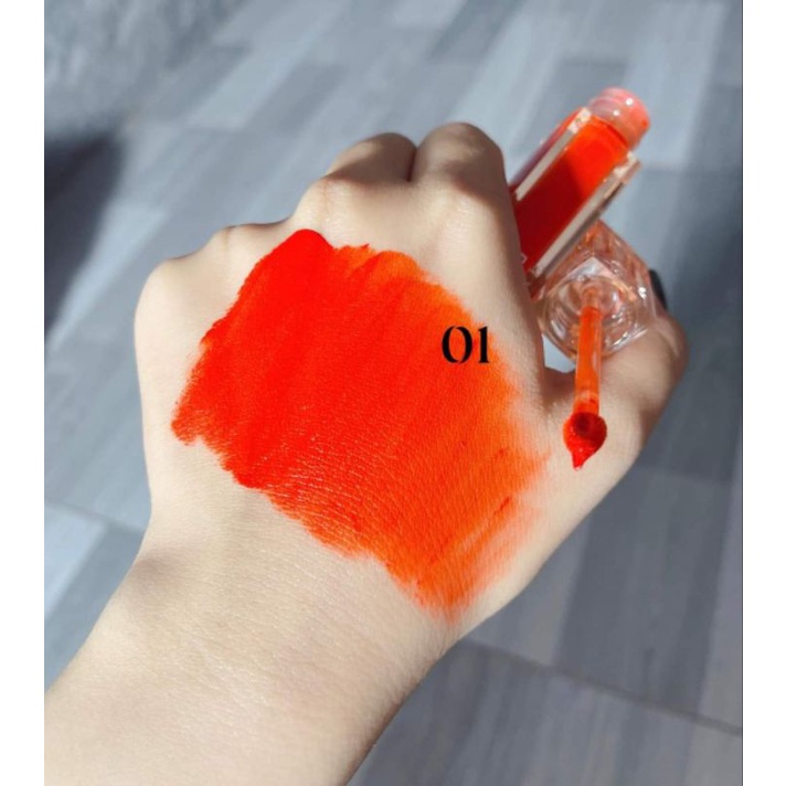 Son đỏ cam, son môi màu đỏ cam, son kem lì màu đỏ cam, son kem không trôi chính hãng BeAna chất son siêu mịn và lì