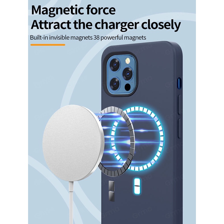 Ốp Điện Thoại TPU Silicon Màu Trơn Hít Nam Châm Cho IPhone 12 Pro 11 Max