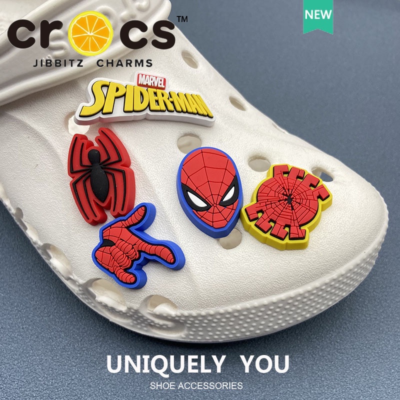 Giày Crocs Họa Tiết Người Nhện Đục Lỗ Độc Đáo Cá Tính