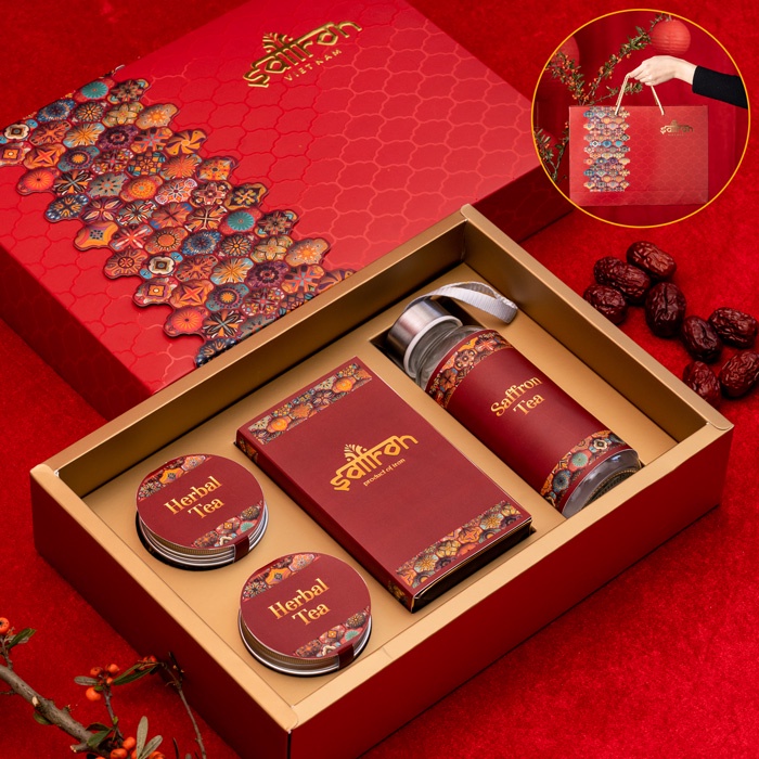 Set quà tặng 20/10 Nhụy Hoa Nghệ Tây Saffron Jahan 0.5Gr