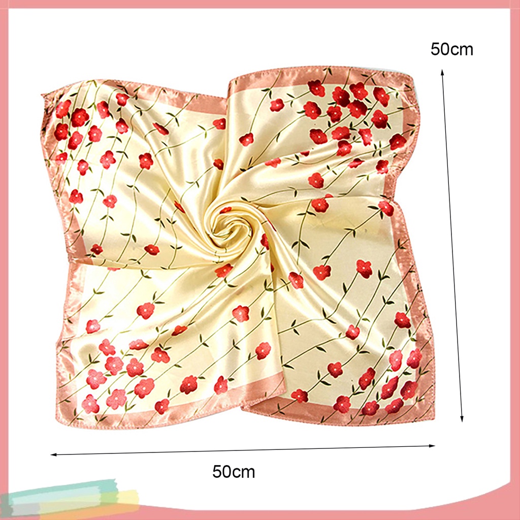 Khăn choàng cổ kiểu vuông 50cm x 50cm họa tiết trang nhã đơn giản cho nữ