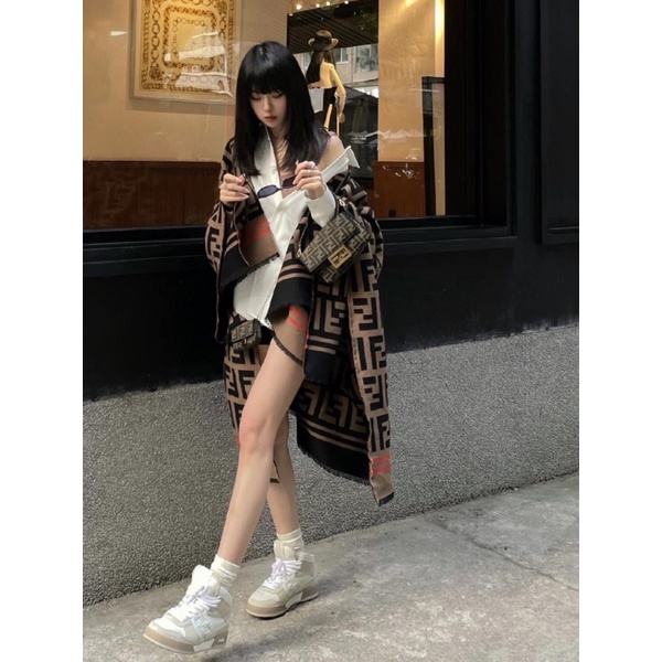 Áo choàng FD cao cấp dạ dày dặn , áo choàng nữ Thu đông 2023