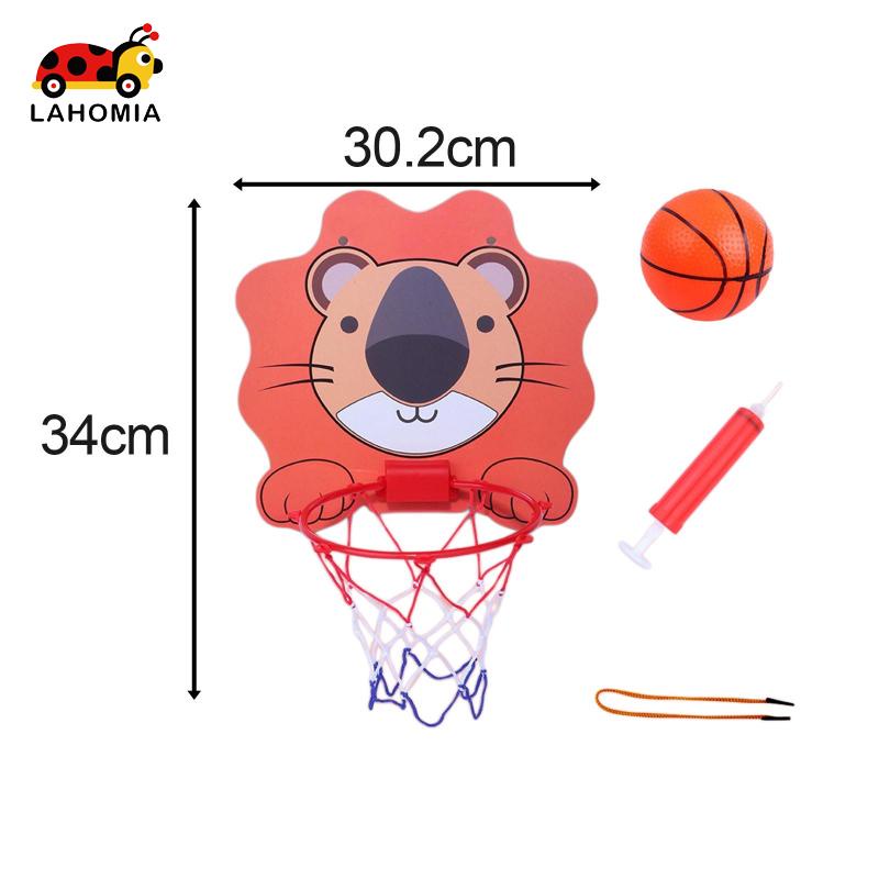 LAHOMIA Set đồ chơi bóng rổ đầy đủ thiết kế động vật hoạt hình sáng tạo đáng yêu dành cho trẻ em