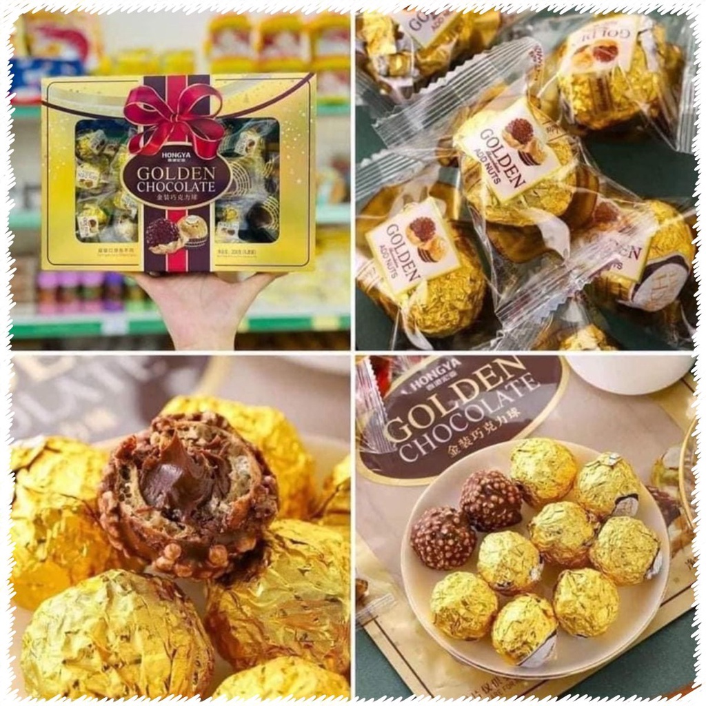 GÓI 208gr KẸO CHOCOLATE GOLDEN HONGYA HÓT HÍT