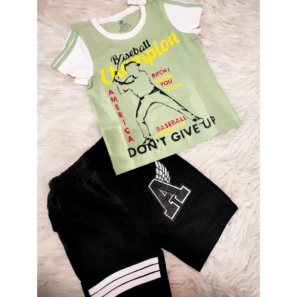 Bộ tay ngắn quần short bé trai thun cotton 100% chính phẩm hàng shop size nhỡ(dưới 22kg)