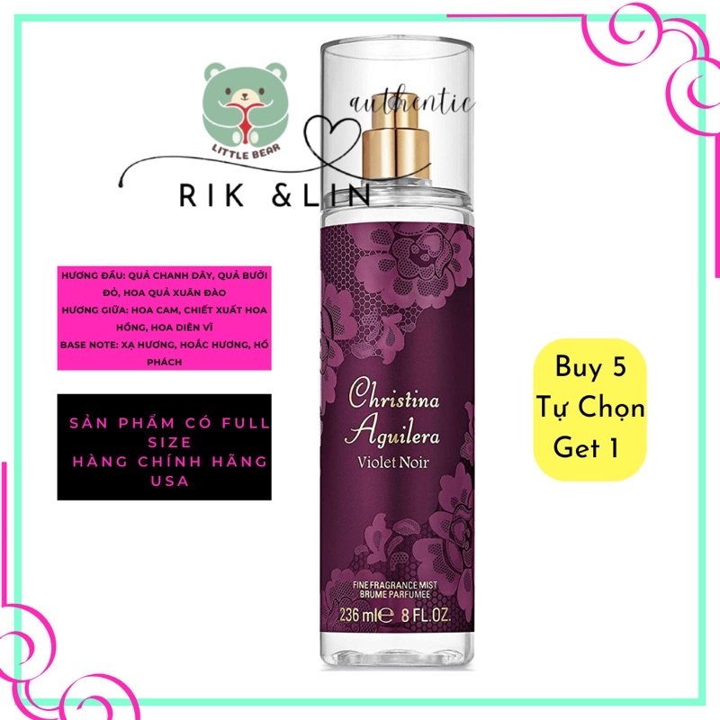 Auth CHRISTINA AGUILERA VIOLET NOIR _ Xịt Thơm Body Mist