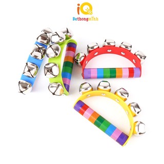 Lắc chuông cầm tay hình bán nguyệt bằng gỗ an toàn cho bé BeThongMinh