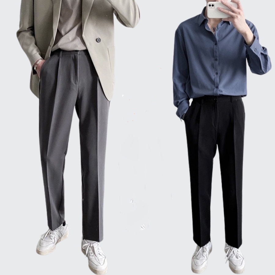 Quần baggy tây nam ống rộng TCE vải Kate chéo co dãn không nhăn không xù loại quần tây âu Premium thời trang