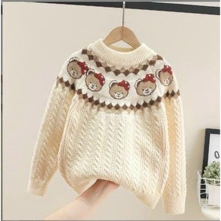 Áo Len Cổ Tròn Bé Gái