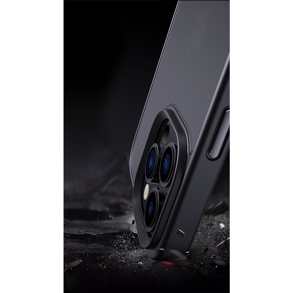 Ốp Lưng Trong Cứng Nhám Viền Màu Nút Kim Loại Vỏ Bọc Điện Thoại Chống Sốc iPhone 12 13 14 Pro Max Plus Cao Cấp CC