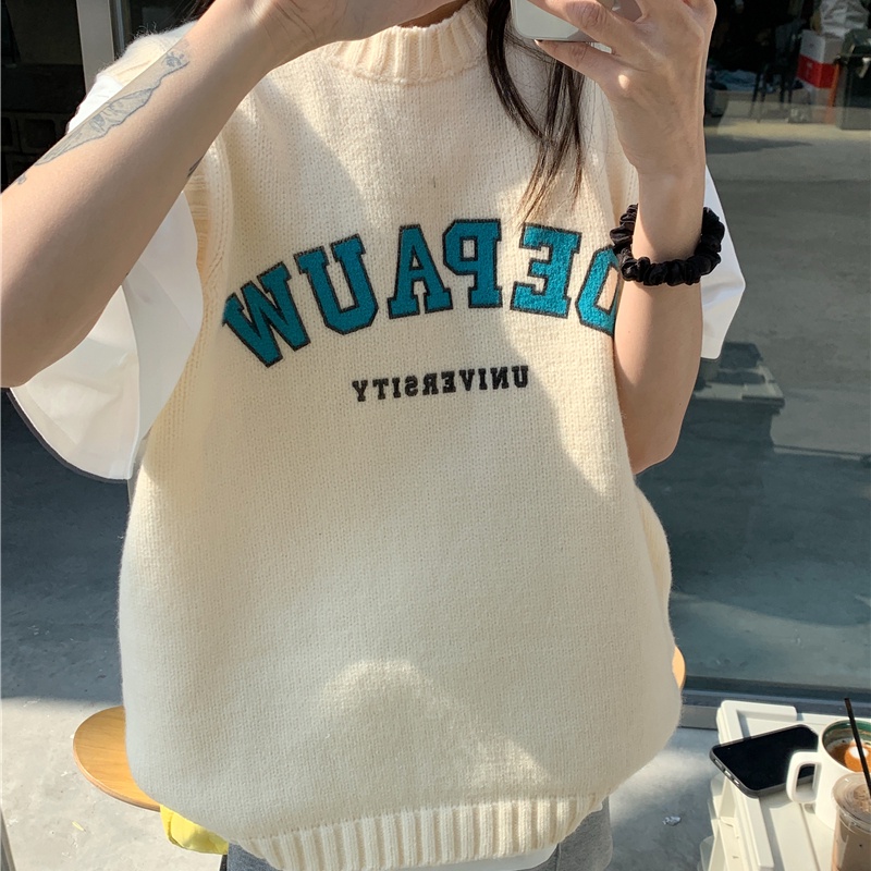 Áo dệt kim sát nách SUXI dáng ôm phong cách Hàn Quốc thời trang mùa thu cho nữ