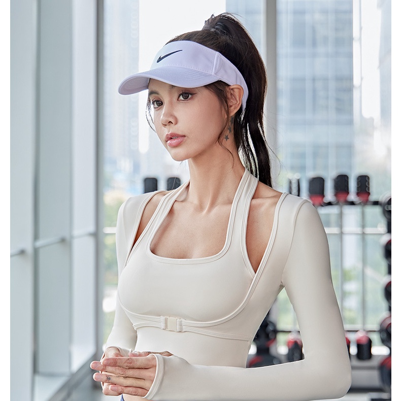 Áo croptop nữ dài tay kiểu ôm body có đệm mút nâng ngực, Áo croptop tập gym nữ bigsize  CROP13