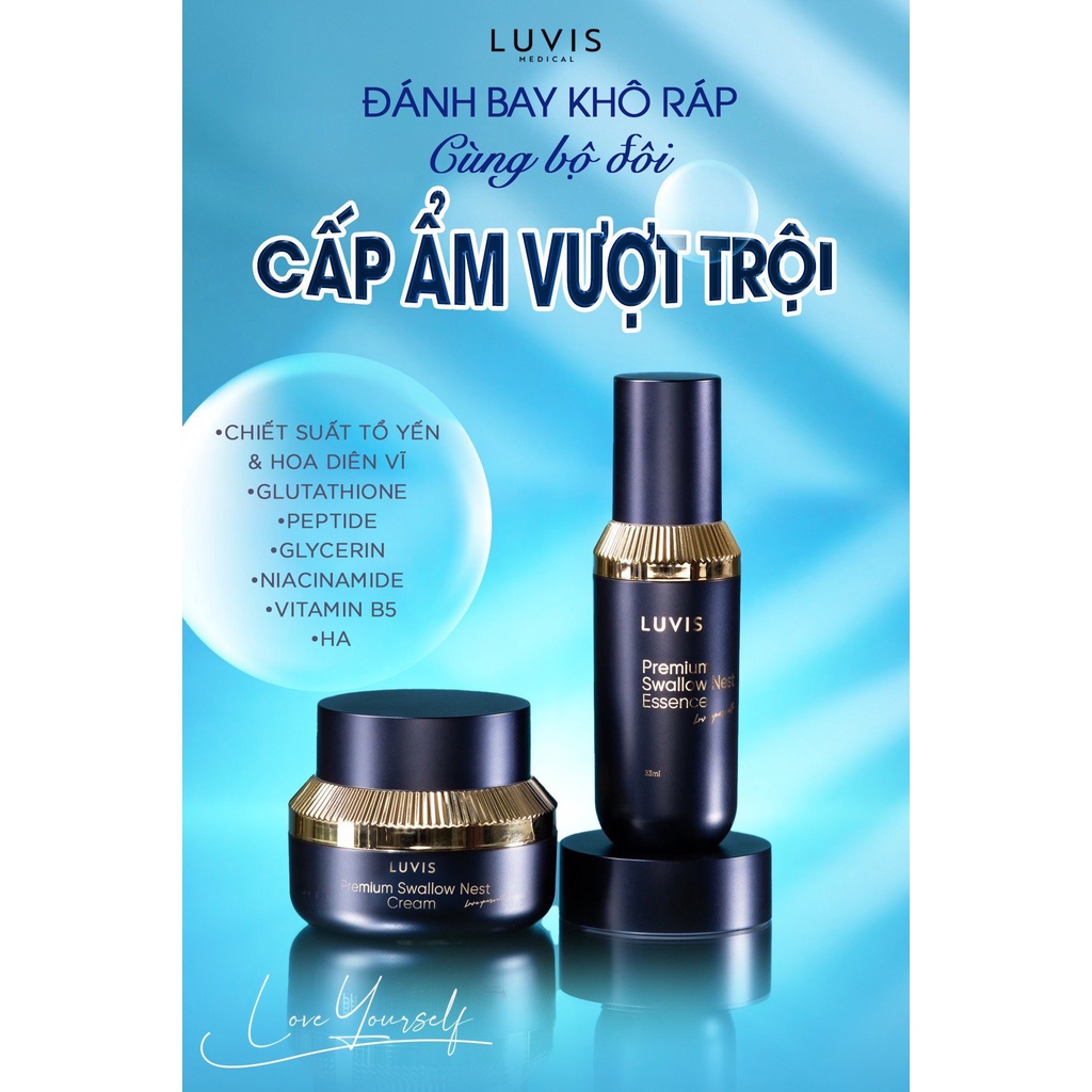 Freeship Combo Dưỡng Trắng LUVIS Face Tổ yến & Essence