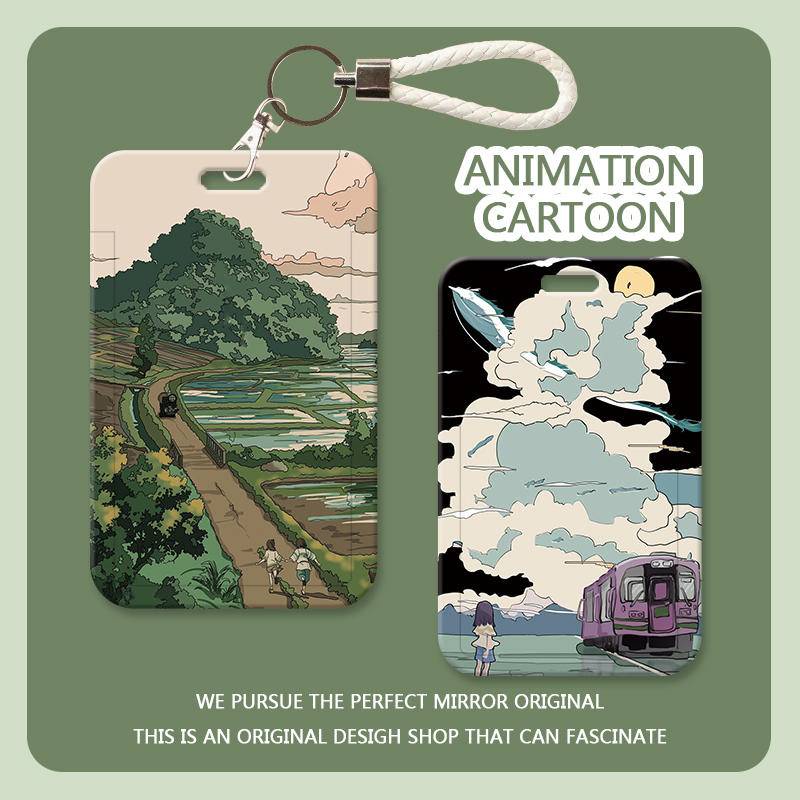 Hayao Miyazaki: Bao Đựng Thẻ Học Sinh / Thẻ Có Dây Đeo Huy Hiệu Hình Anime canteen Meuway access