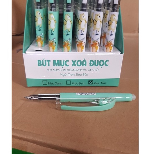 Bút mực xóa được cho học sinh tiểu học - Bút máy viết mực tẩy được Đom đóm
