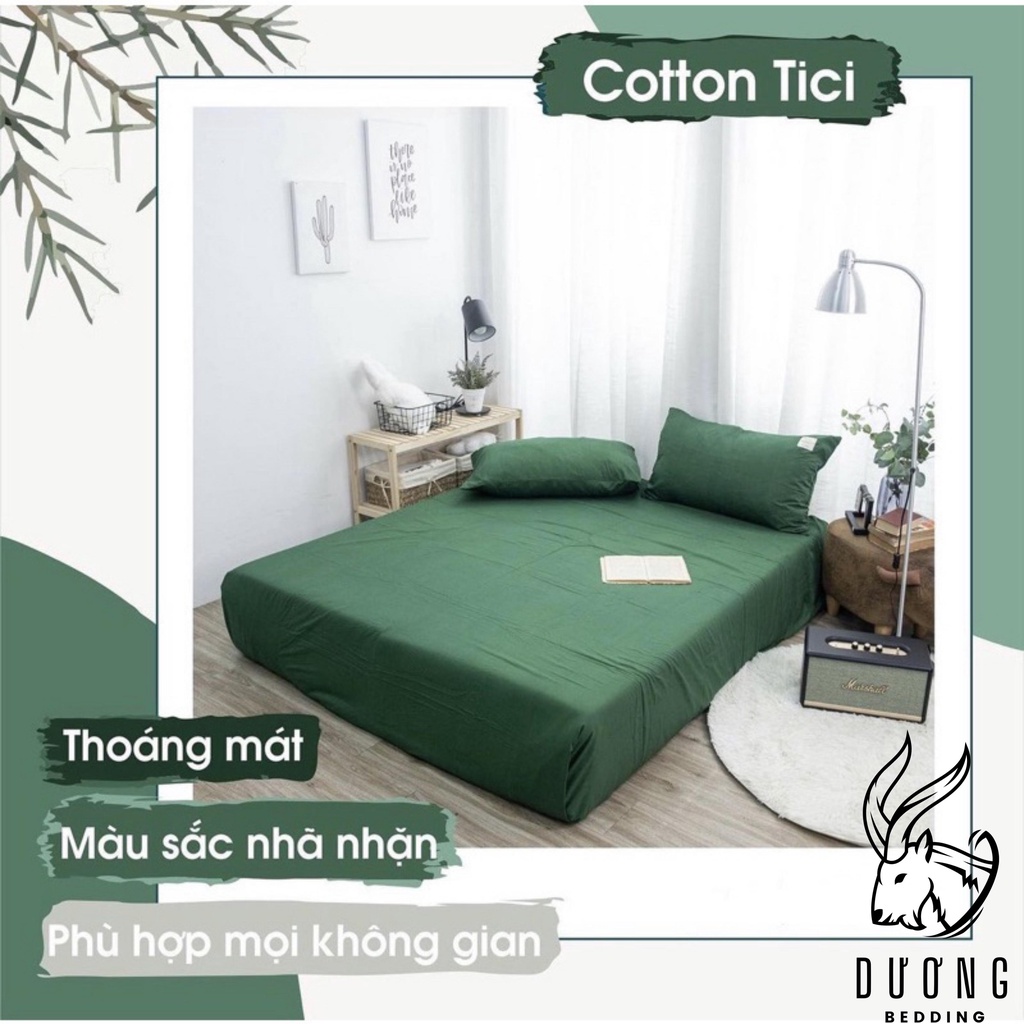 bộ ga giường 3 món cotton tici - tặng kèm 1 vỏ gối,drap giường đẹp mềm mịn đầy đủ kích thước mẫu mã