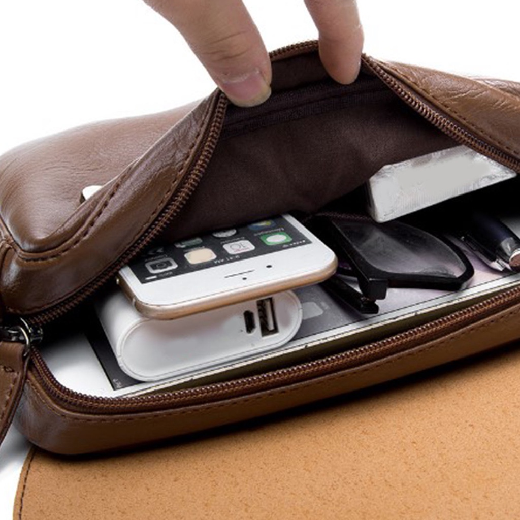 Có thể bán buôn Túi Đeo Vai Nam Phong Cách Cổ Điển Bằng Da PU Chéo Nhỏ Dành Cho Doanh Nhân Du Lịch Đi Lại Hàng Ngày Ilikebag Hàng giao ngay