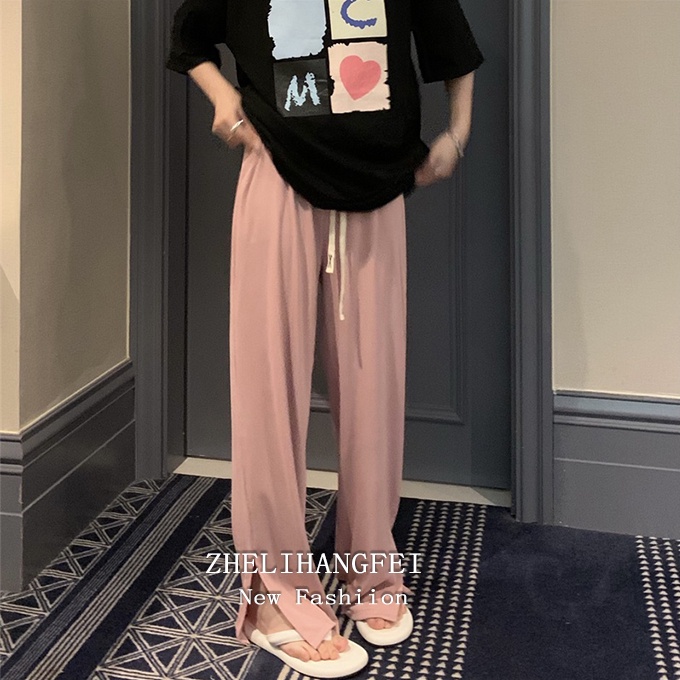 Quần thẳng ZHELIHANGFEI lưng cao ống rộng thời trang dành cho nữ