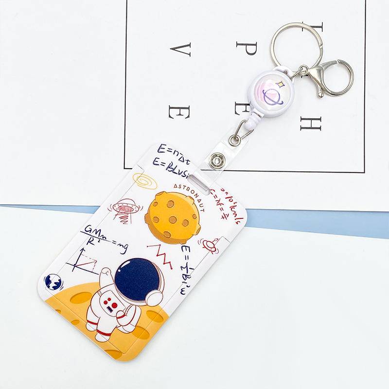 ⭐ iLado ⭐【Ưu đãi trọn gói】Quà lưu niệm móc khóa có thể thu vào phi hành gia Hoạt hình Dây đeo bảng tên móc khoá móc khóa mini dễ thương đeo bảng tên dây đeo thẻ nhân viên / màu sắc khác nhau có sẵn