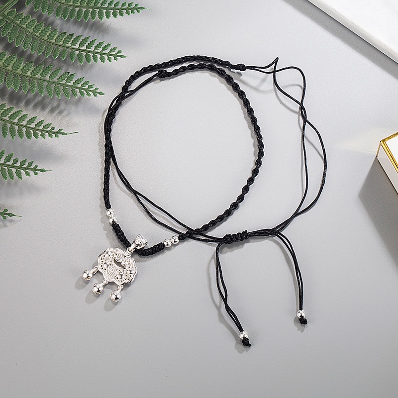 Vòng cổ Đan Tay Có Mặt Ổ Khóa Độc Đáo Thời Trang Cho Nữ