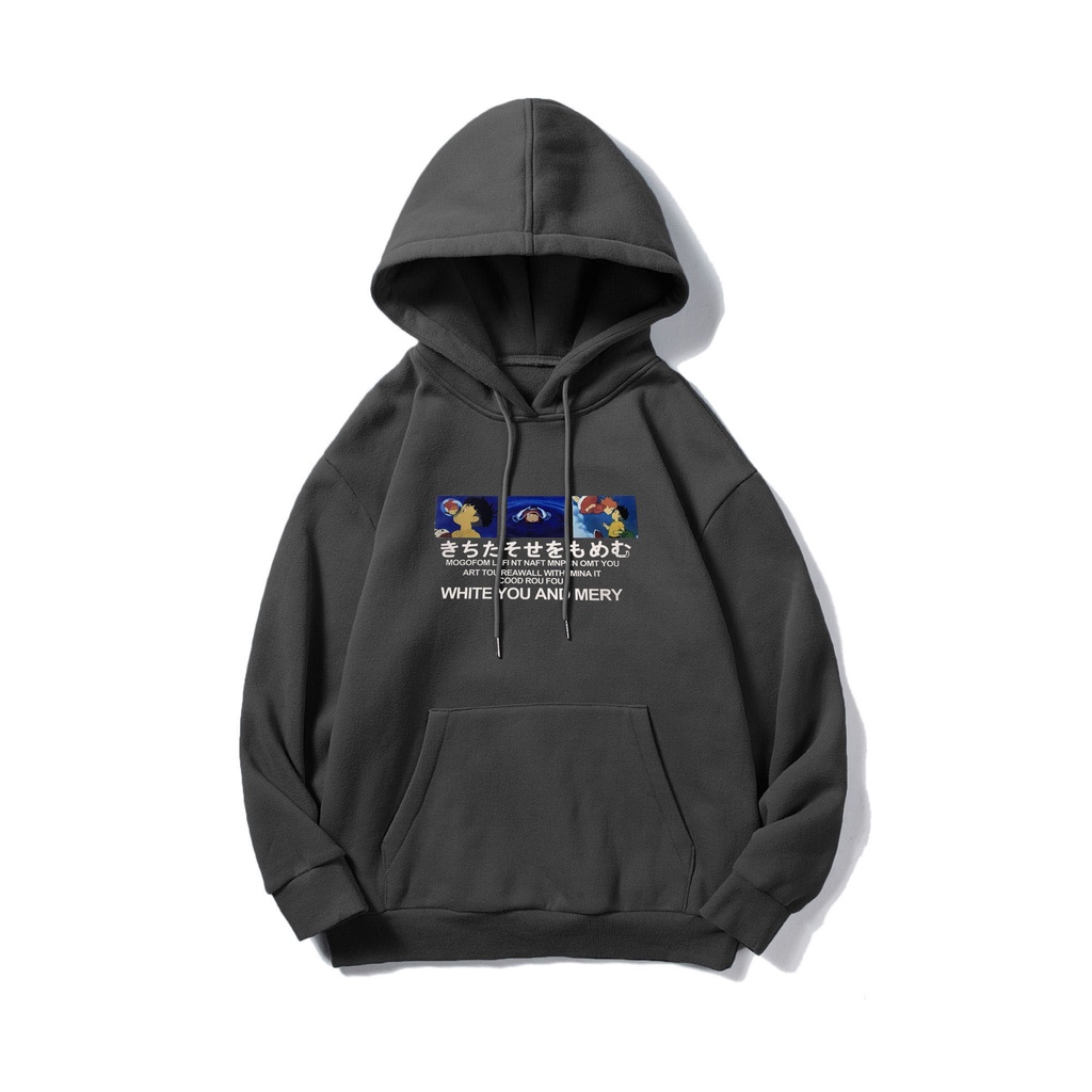 Áo hoodie In Họa Tiết Hoạt Hình Phong Cách Hiphop Đường Phố Nhật Bản Cho Nam Cỡ M-8XL